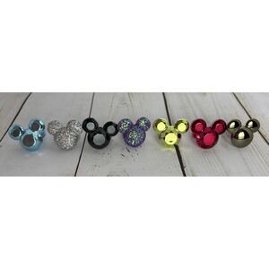 Disney ILY 4Ever Mickey Mouse Acrylic Rings 7pc Faceted Glitter Metallic OS